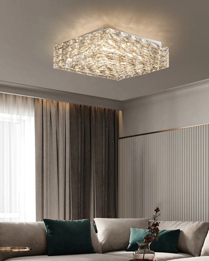 WOMO Square Crystal Flush Mount Ceiling Light-WM1130