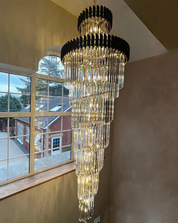 WOMO Cascading Crystal Prism Chandelier-WM2570