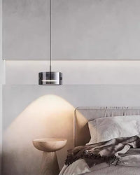 WOMO Black Glass Drum Pendant Light-WM2592