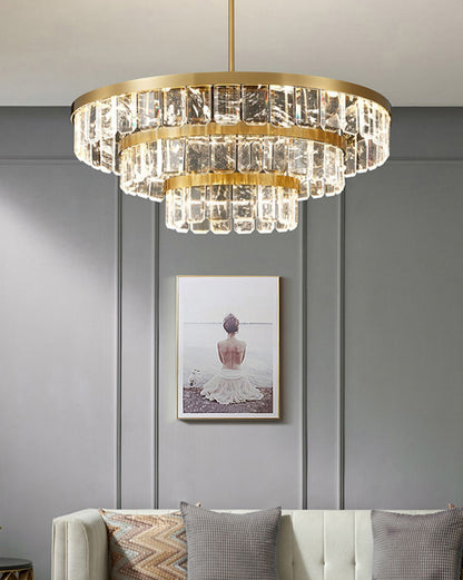 WOMO Tiered Gold Crystal Chandelier-WM2539