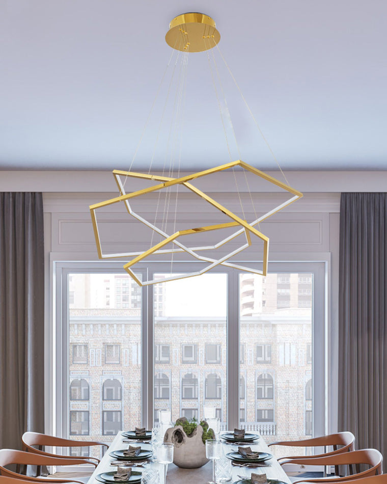 WOMO Tiered Hexagon Led Chandelier-WM2463