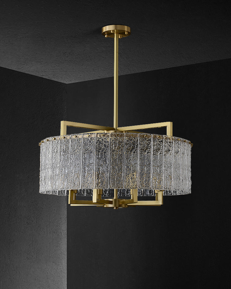 WOMO Textured Glass Round Chandelier-WM2619