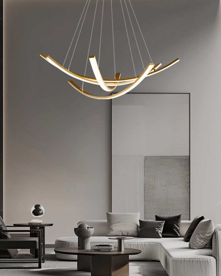 WOMO Arc Led Brass Chandelier-WM2569