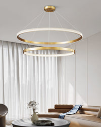 WOMO Tiered Circular Led Brass Chandelier-WM2347