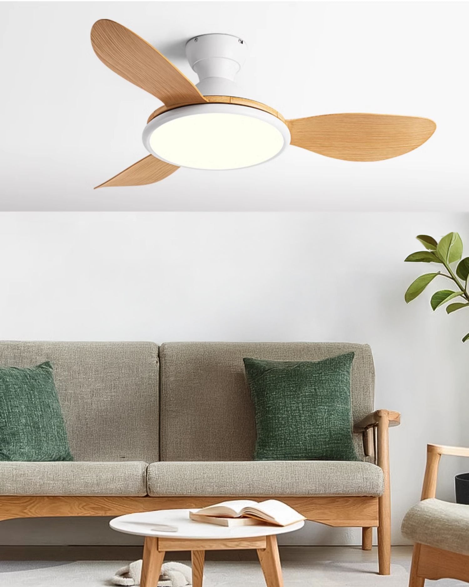 WOMO 42" Low Profile Ceiling Fan with Bright Light - WM5156