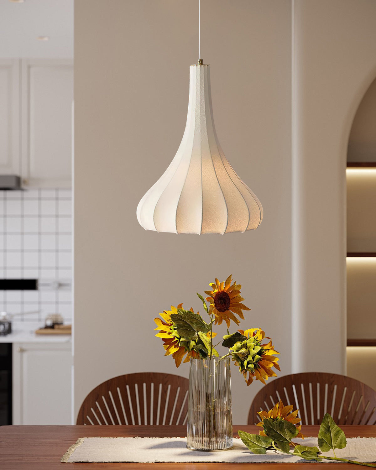 WOMO Cone Silk Pendant Light-WM2975