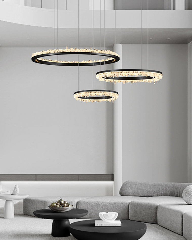 WOMO Black Ring Crystal Chandelier-WM2716