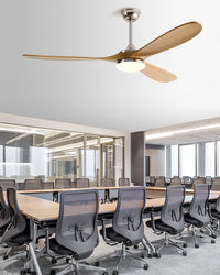 WOMO Large Wood Ceiling Fan with Light - WM5161
