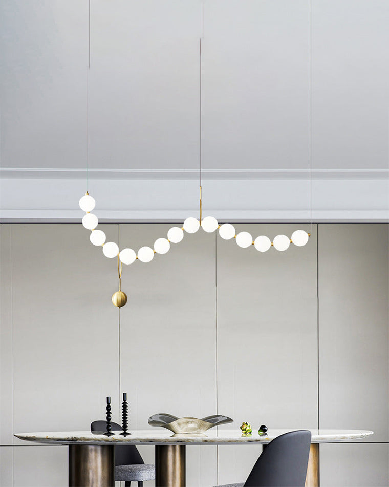 WOMO Pearl Brass Globe Dining Room Chandelier-WM2102a