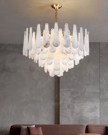 WOMO Tiered Raindrop Alabaster Chandelier-WM2395