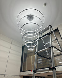 WOMO Black Tiered Circular Led Chandelier-WM2652
