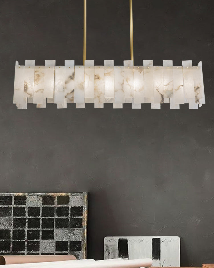 WOMO Rectangular Alabaster Chandelier-WM2856