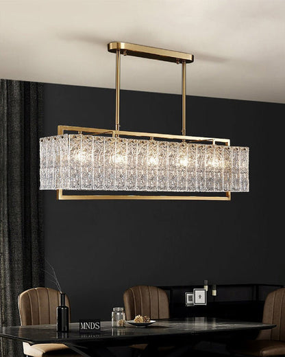 WOMO Textured Glass Linear Chandelier-WM2620