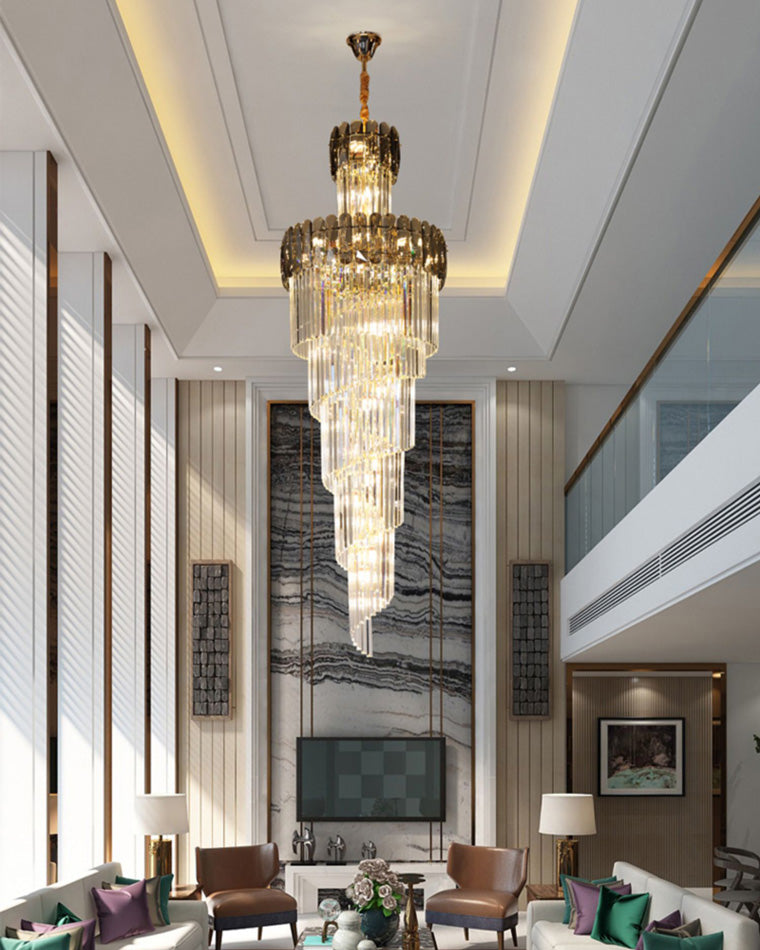 WOMO Long Tiered Crystal Chandelier-WM2387