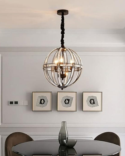 WOMO Cage Crystal Orb Pendant Light-WM2595