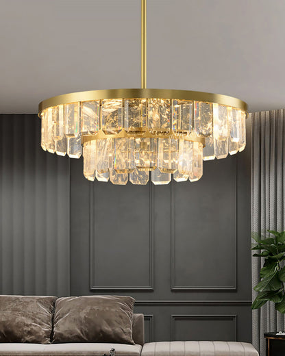 WOMO Tiered Gold Crystal Chandelier-WM2539