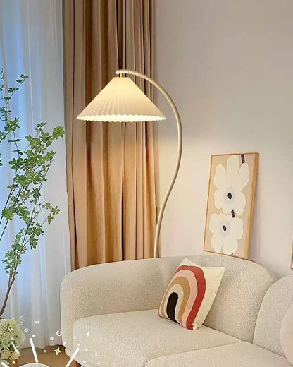 WOMO Pleated Gooseneck Floor Lamp-WM7119