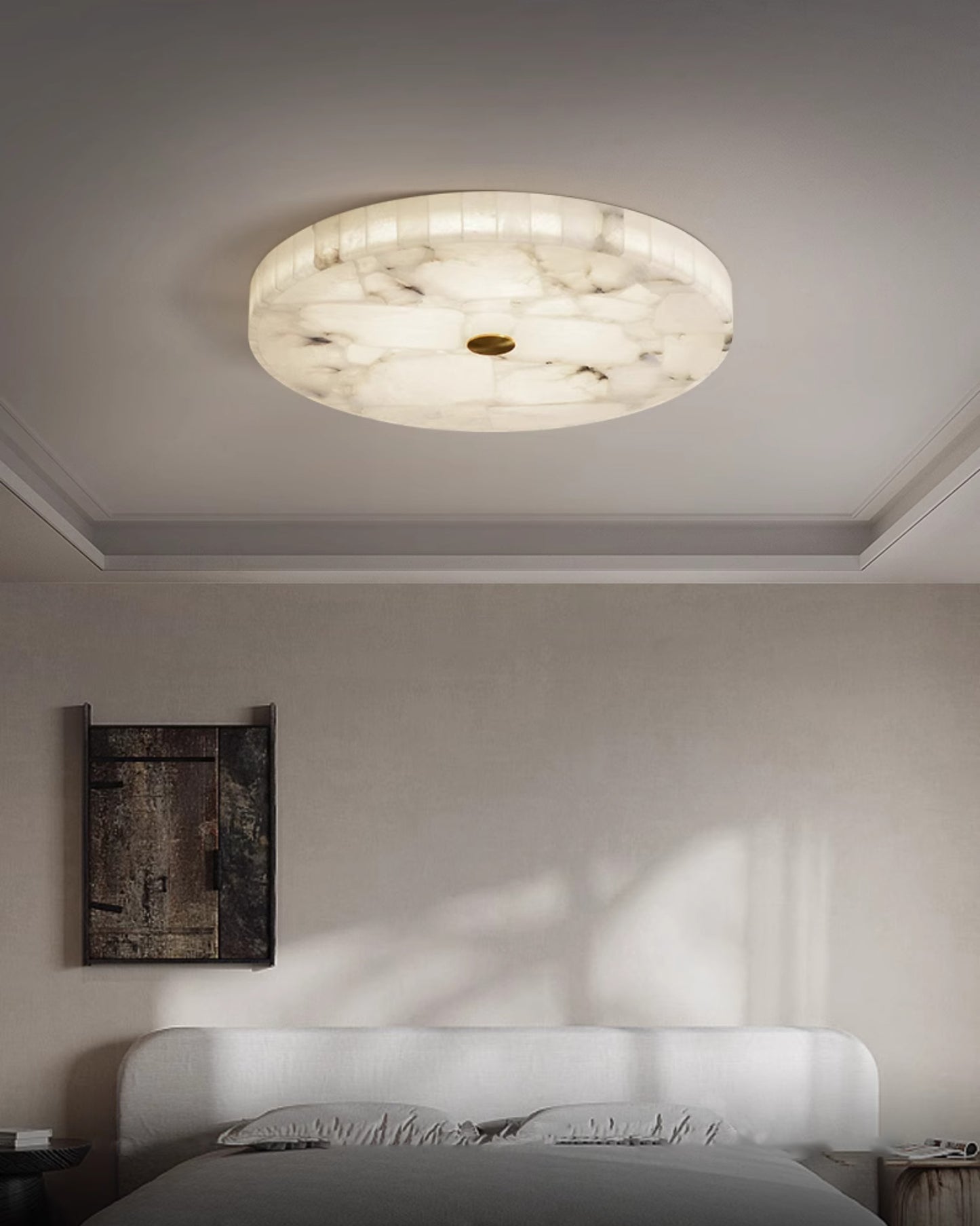 WOMO Round Alabaster Ceiling Light-WM1140