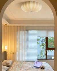 WOMO Pleated Glass Flush Mount Ceiling Light-WM1133
