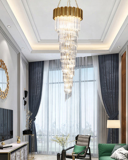 WOMO Gold Cascading Crystal Chandelier-WM2185d