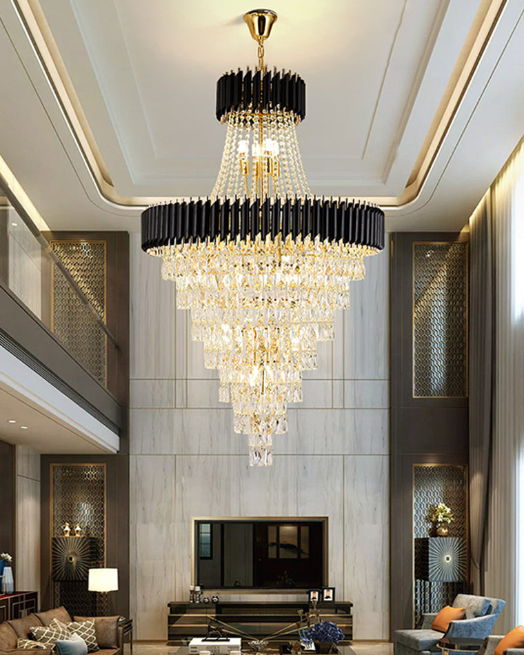 WOMO Tiered Tapered Crystal Chandelier-WM2699