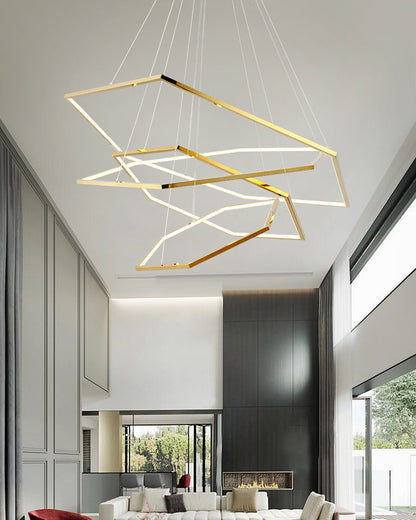 WOMO Tiered Hexagon Led Chandelier-WM2463