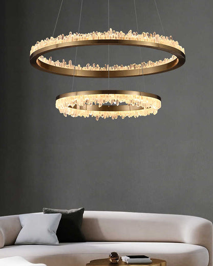 WOMO Rock Crystal Circular Led Chandelier-WM2715