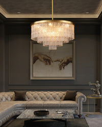 WOMO Gold Tiered Glass Chandelier-WM2601