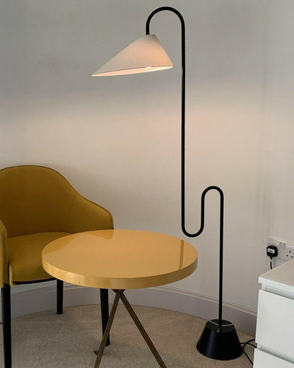 WOMO Fabric Gooseneck Floor Lamp-WM7096