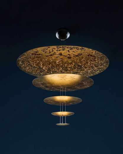 WOMO Gold Tiered Discs Chandelier-WM2475