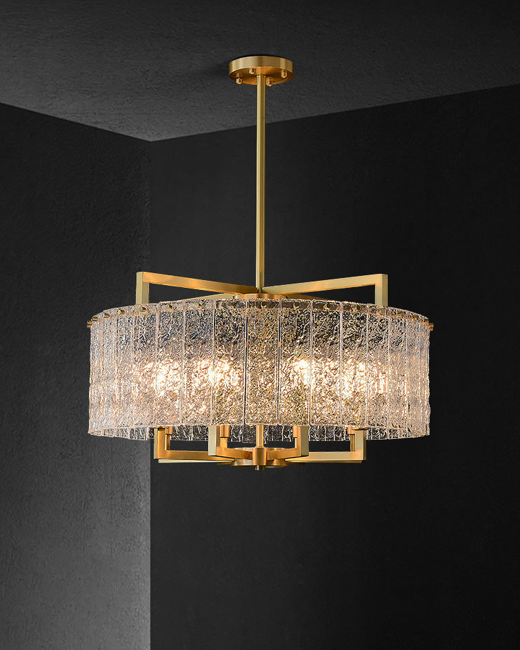 WOMO Textured Glass Round Chandelier-WM2619