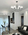 WOMO Textured Glass Chrome Arm Chandelier-WM2696 thumbnail