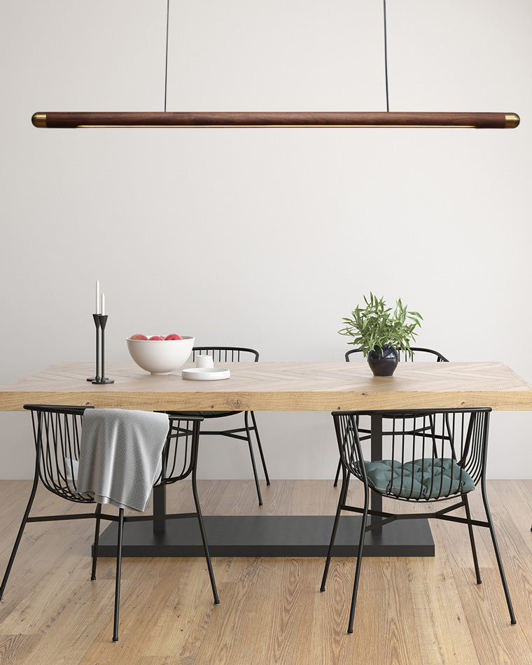 WOMO Walnut Linear Led Pendant Light-WM2520