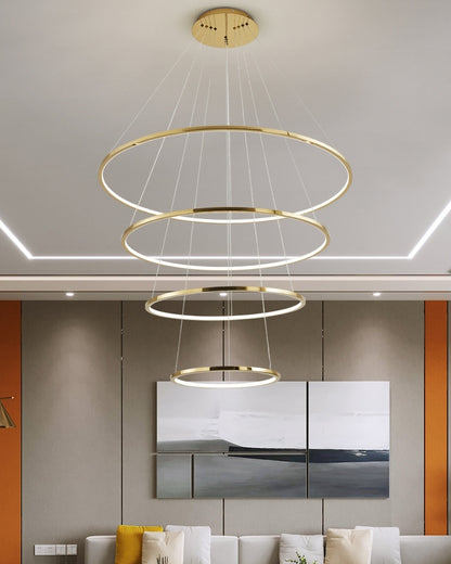 WOMO Large Tiered Ring Foyer Chandelier-WM2654