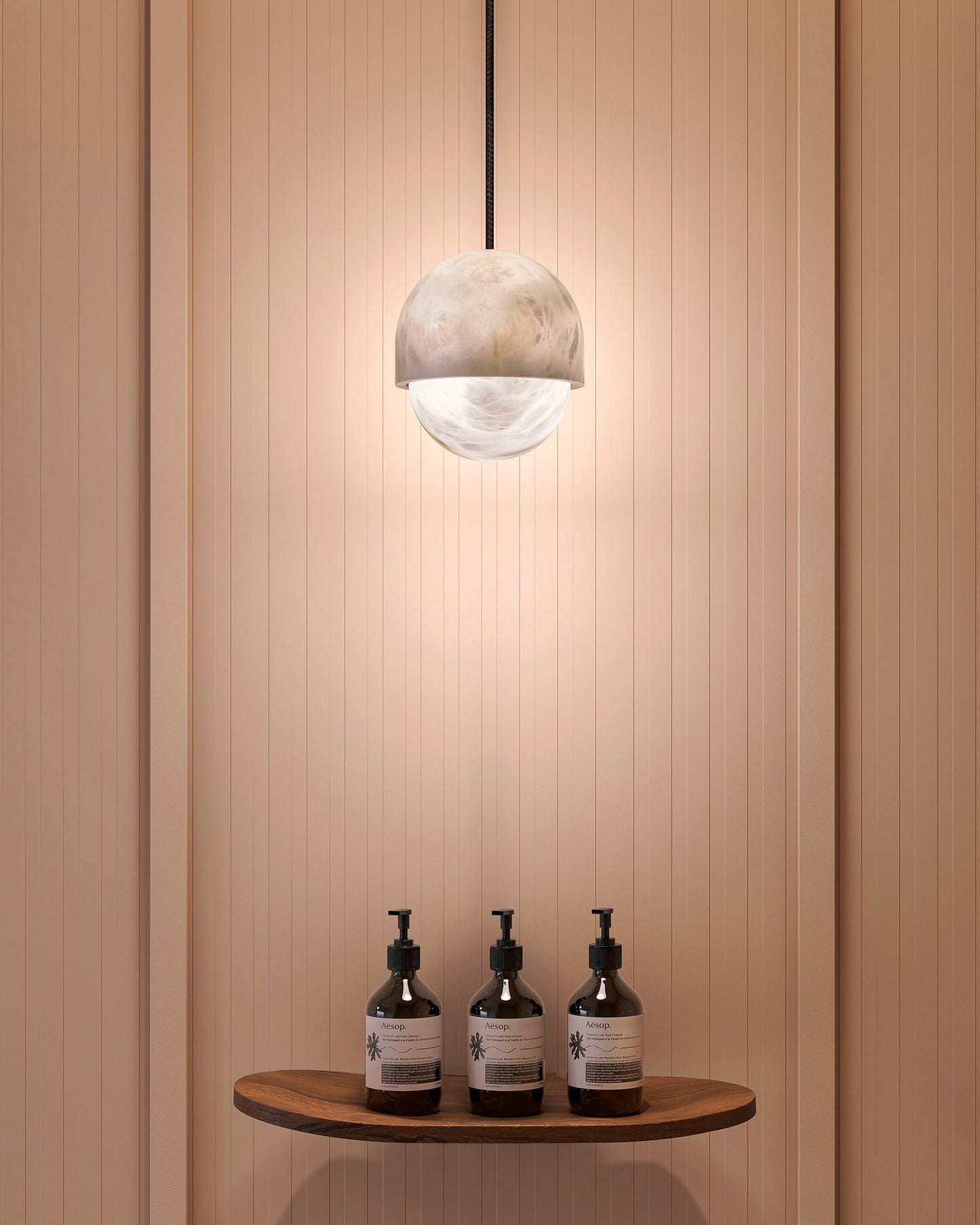 WOMO Alabaster Globe Pendant Light-WM2903