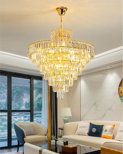 WOMO Large Cascading Crystal Chandelier-WM2917