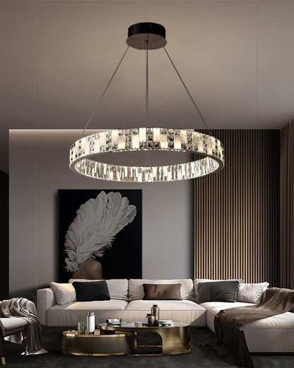 WOMO Round Crystal Alabaster Chandelier-WM2738