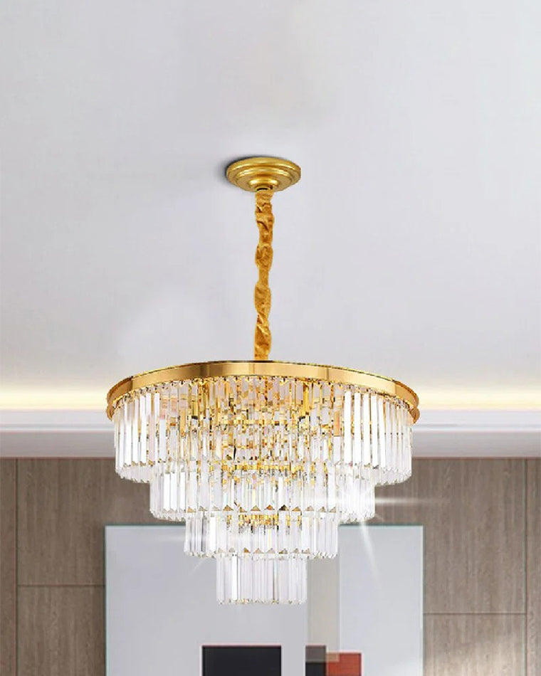 WOMO Tiered Crystal Prism Chandelier-WM2790