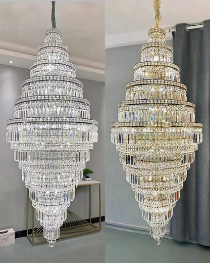 WOMO Large Tiered Crystal Chandelier-WM2389