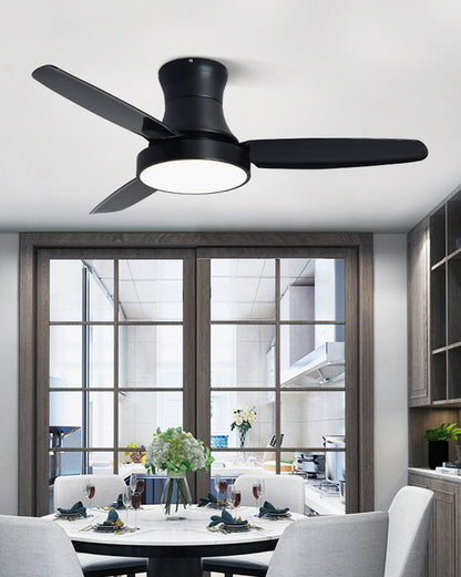 WOMO Black Low Profile Ceiling Fan Lamp-WM5053