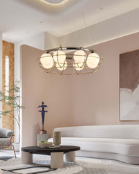 WOMO Frosted Glass Ball Round Chandelier-WM2791