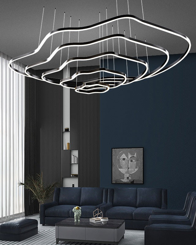 WOMO Oversized Tiered led Ring Chandelier-WM2599