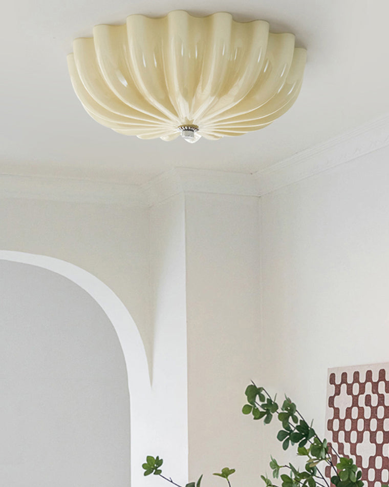 WOMO Pleated Glass Flush Mount Ceiling Light-WM1133