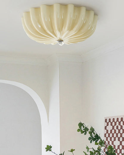 WOMO Pleated Glass Flush Mount Ceiling Light-WM1133