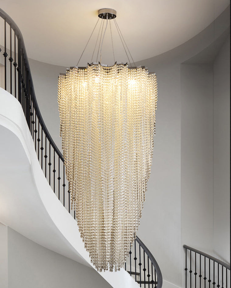 WOMO Cascading Crystal Foyer Chandelier-WM2750