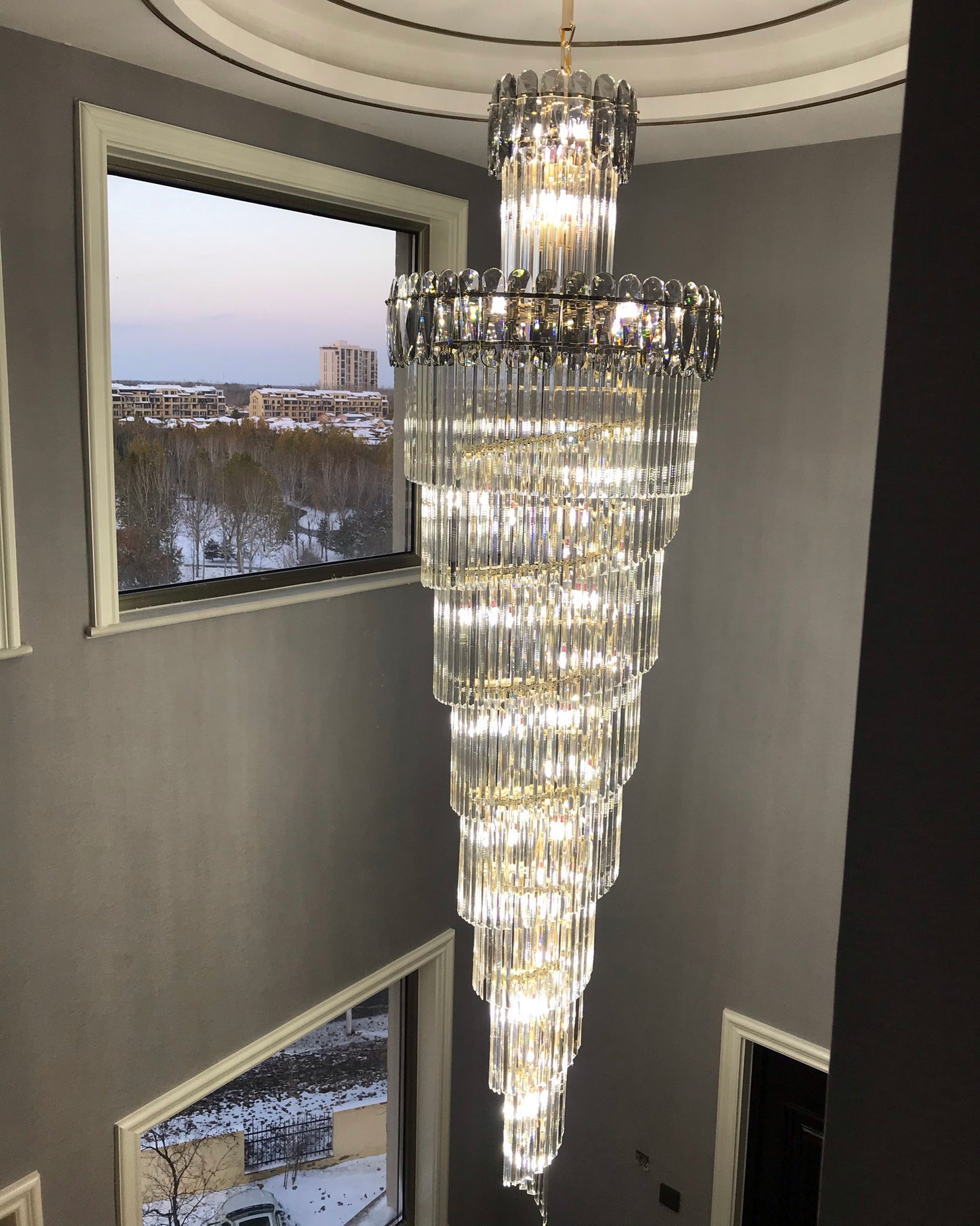 WOMO Cascading Crystal Prism Chandelier-WM2570