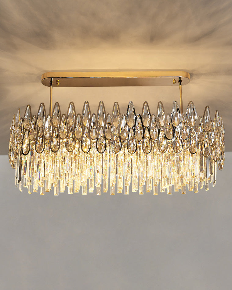 WOMO Rose Gold Linear Crystal Chandelier-WM2546