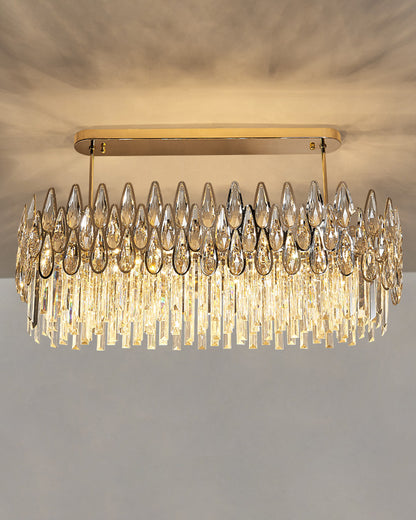 WOMO Rose Gold Linear Crystal Chandelier-WM2546