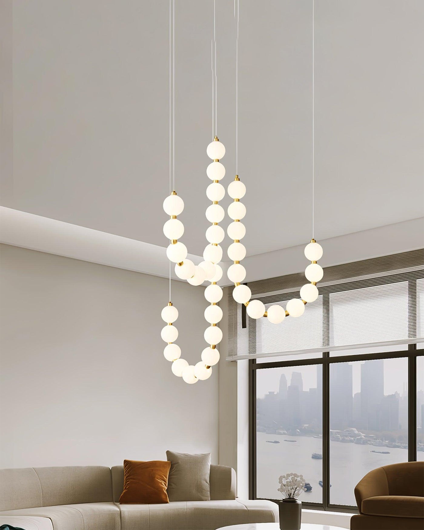 WOMO String Pearl Chandelier-WM2102