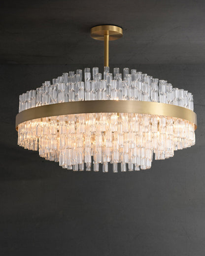 WOMO Gold Round Crystal Chandelier-WM2547